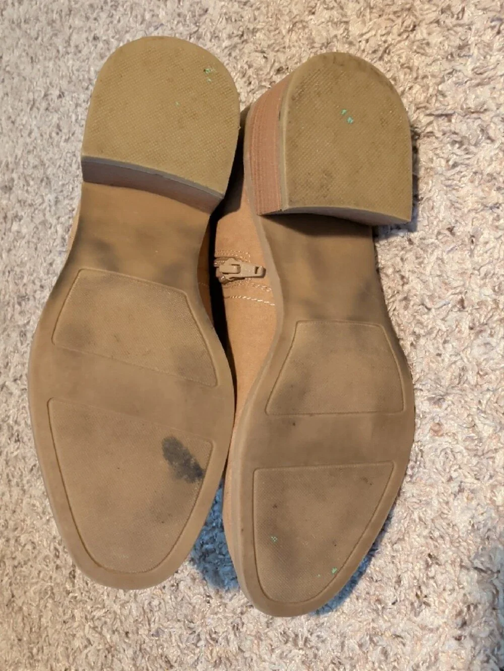 LC Lauren Conrad Tan Suede Side-Zip Ankle Booties